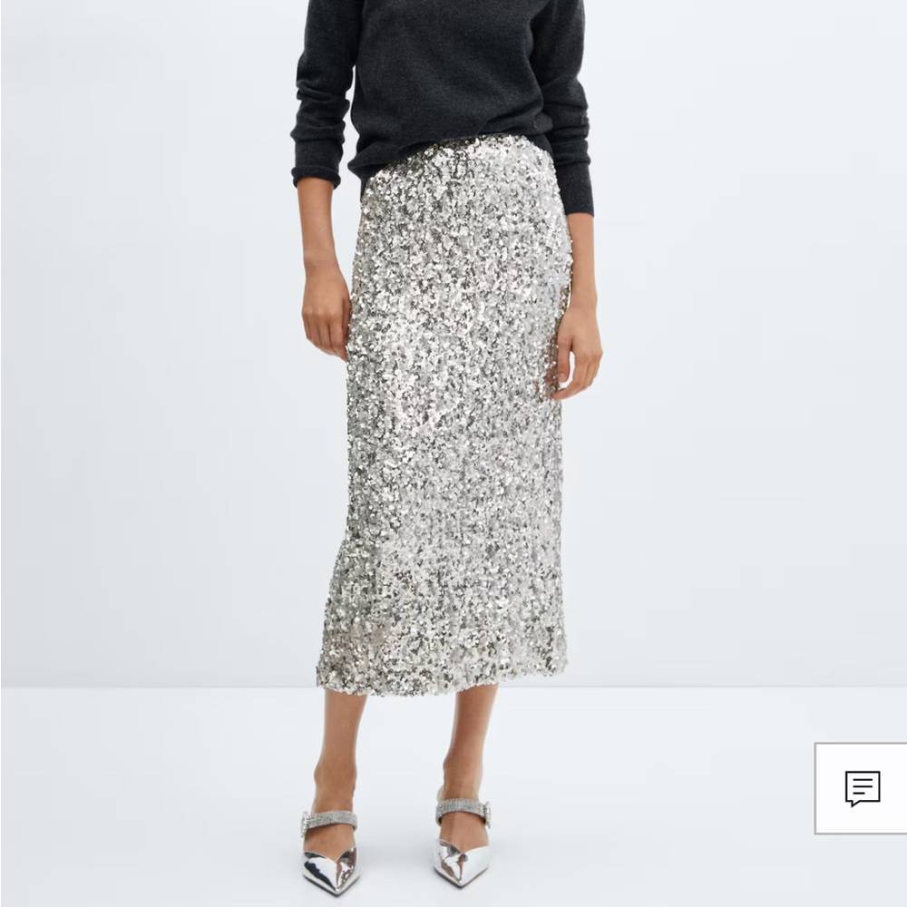 NWT XS Sequin Midi Skirt